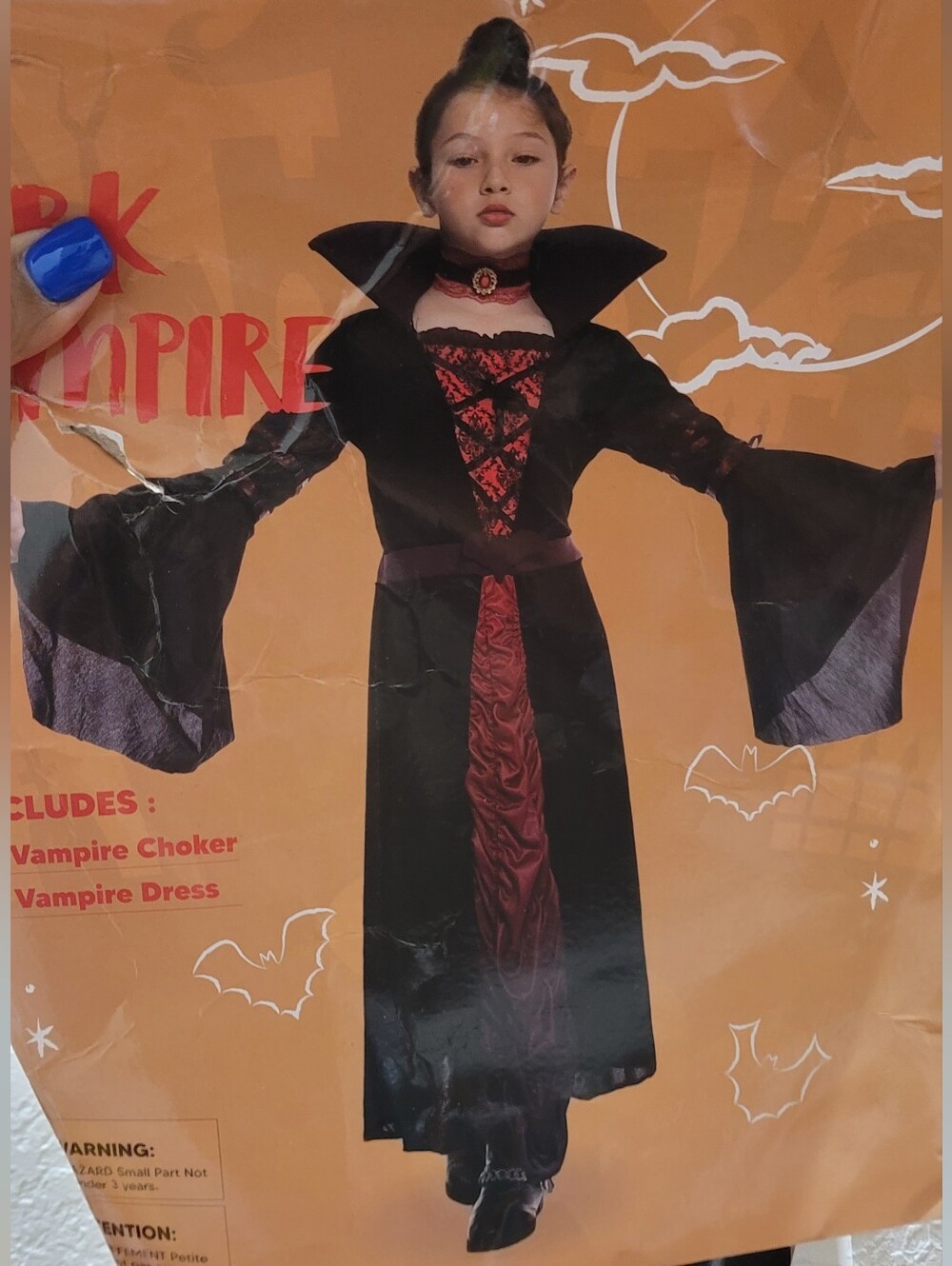 NIB Spooktacular Creations Dark Vampire Girls Halloween Costume Sz M 8-10